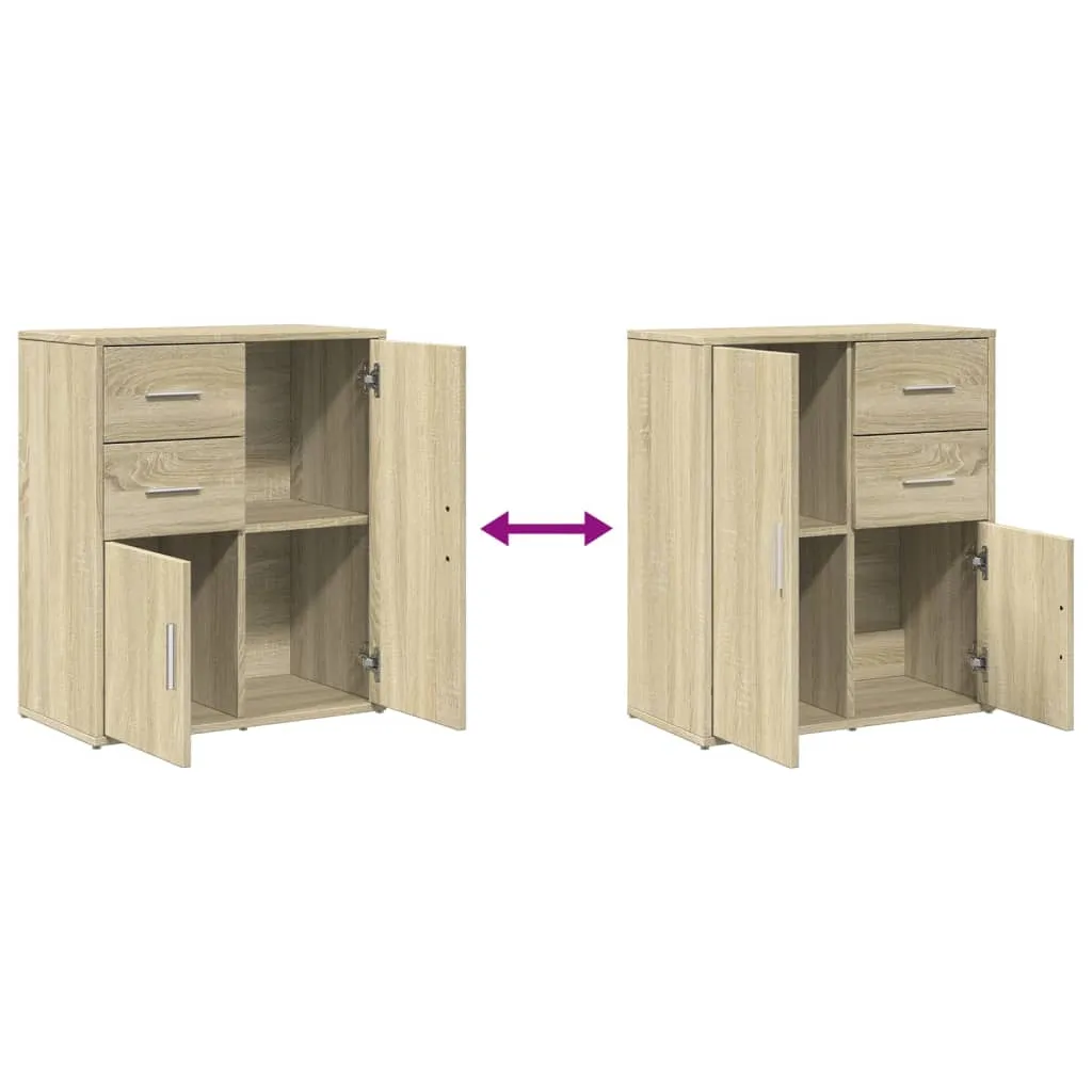 Robustes Sideboard 60 x 31 x 70 cm in Sonoma-Eiche, Holzwerkstoff
