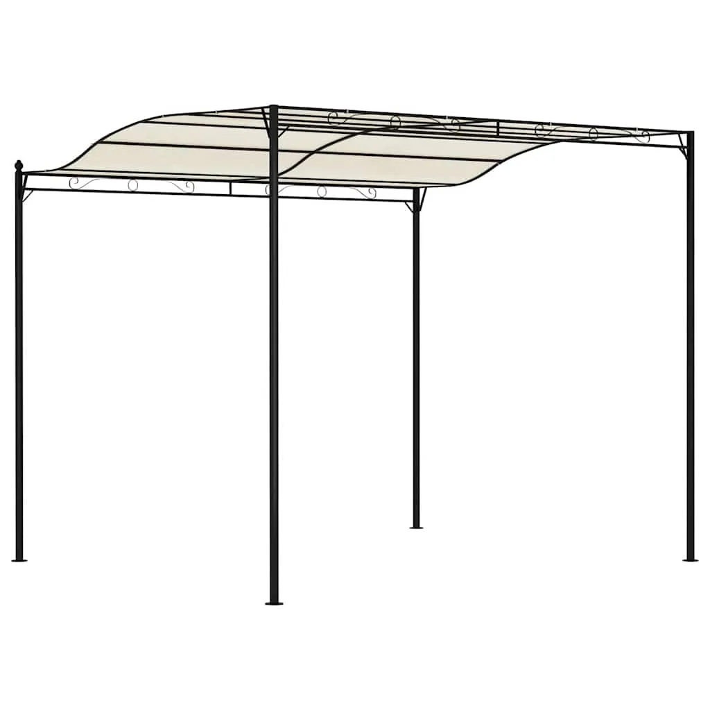 Pavillon mit Stahlrahmen und Polyesterdach 3x2,4 m Cremeweiß Schwarz