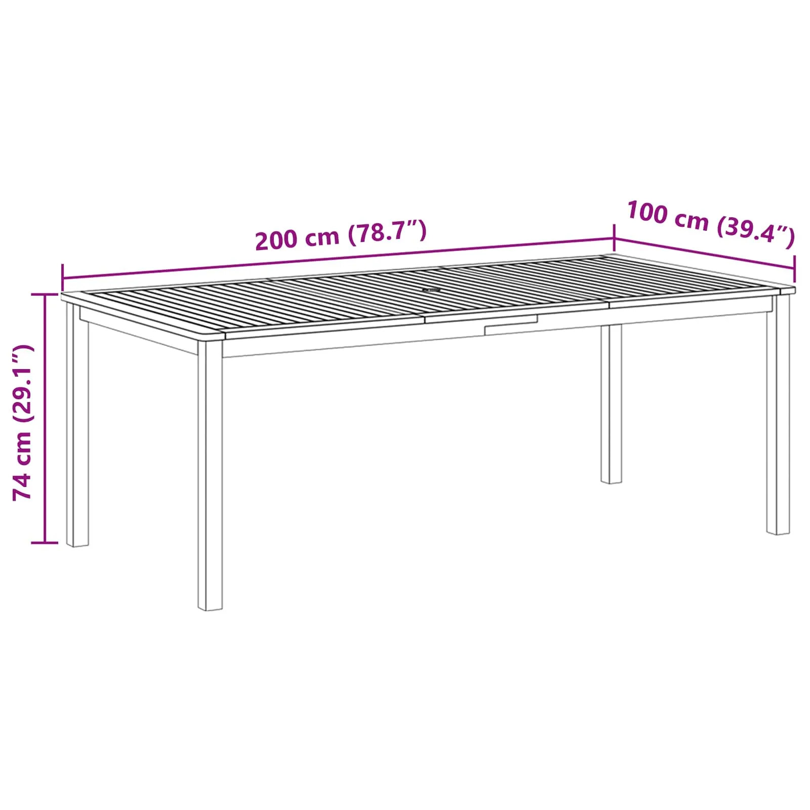 Modernes Garten-Dining-Set Echtholz 85x85x74 cm Beige