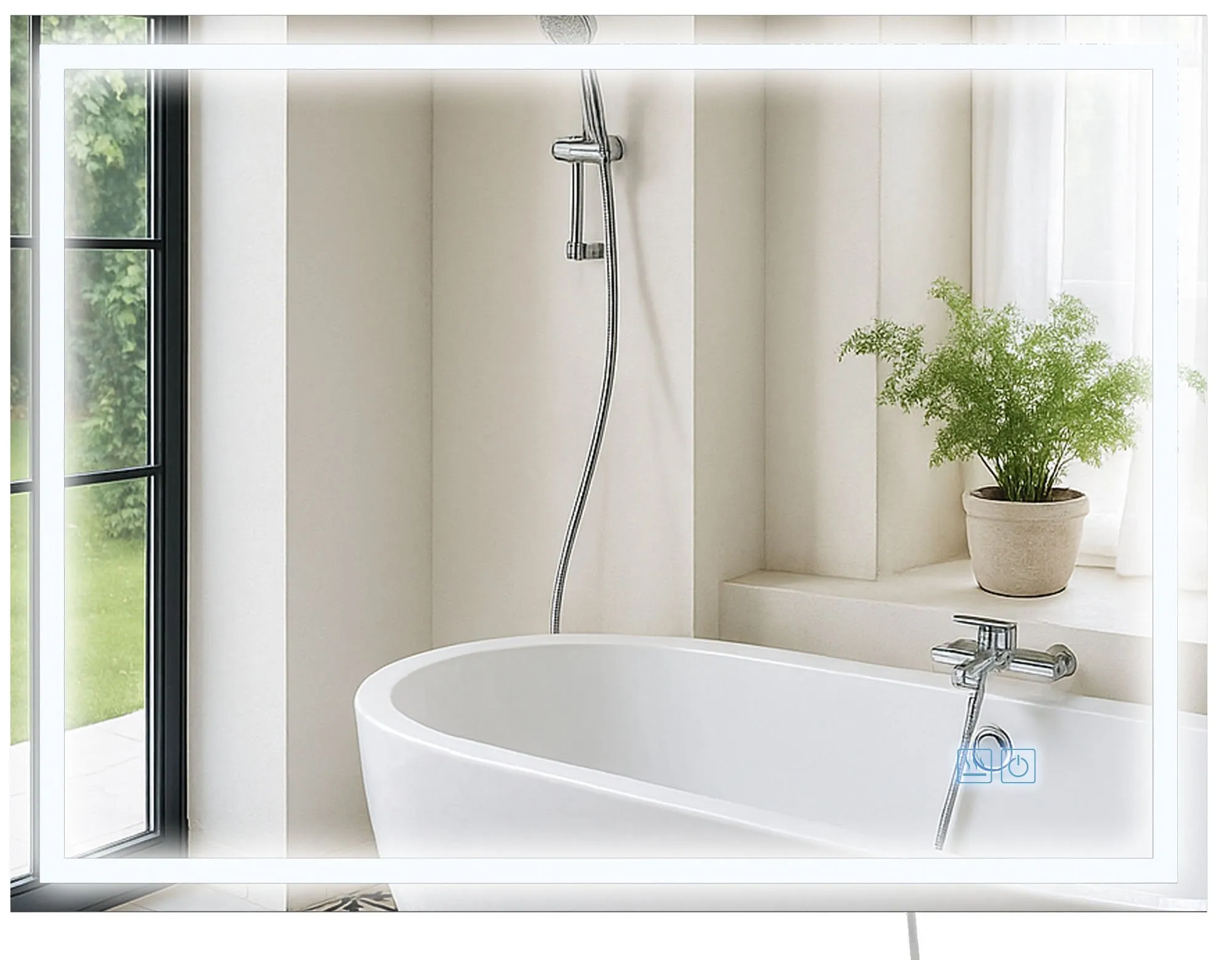 Badspiegel Jaffrey Bluetooth 80x60 cm Klarglas