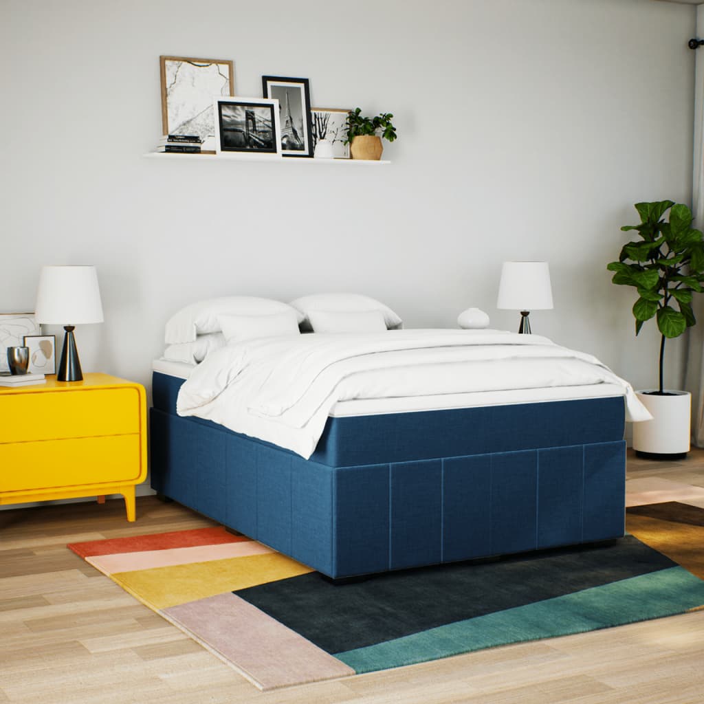 Boxspringbett Taschenfederkernmatratze 140x200 cm Blau