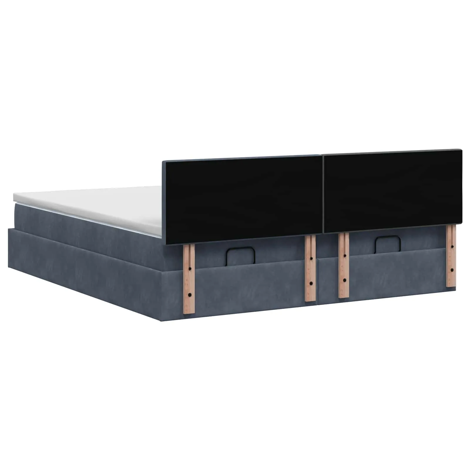 Ottoman Bett mit Matratze 203 x 200 x 88 cm Dunkelgrau