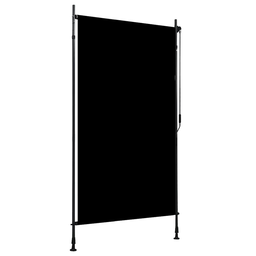 Außenrollo Handkurbel 120x270 cm Anthrazit mit höhenverstellbaren Pfosten