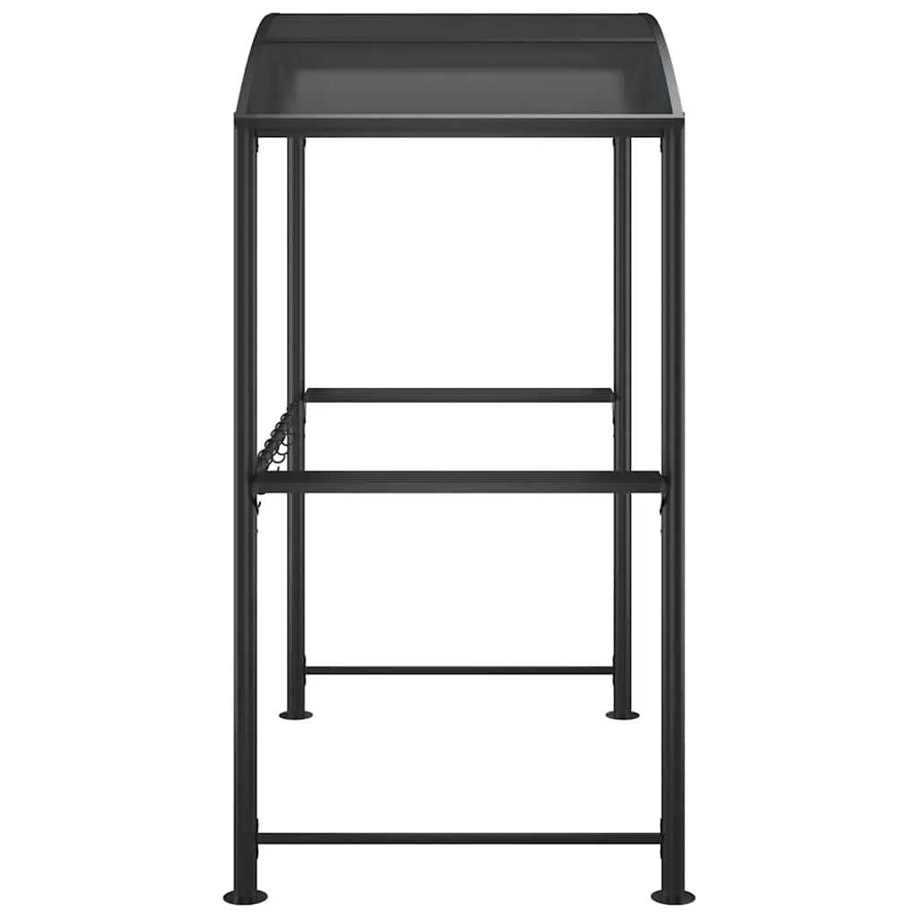 Grillpavillon Anthrazit 210 x 114 x 230 cm mit Stahlrahmen und PC-Dach