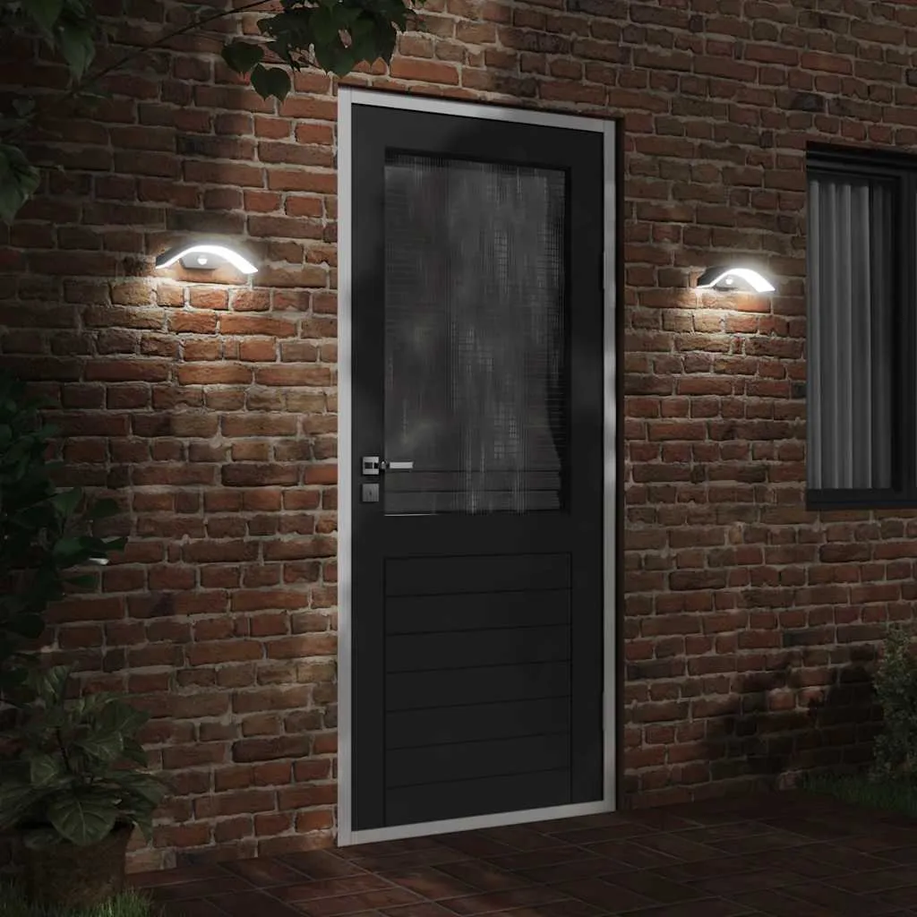LED Außenwandleuchte Schwarz 27,5 x 7 x 10 cm mit Bewegungsmelder