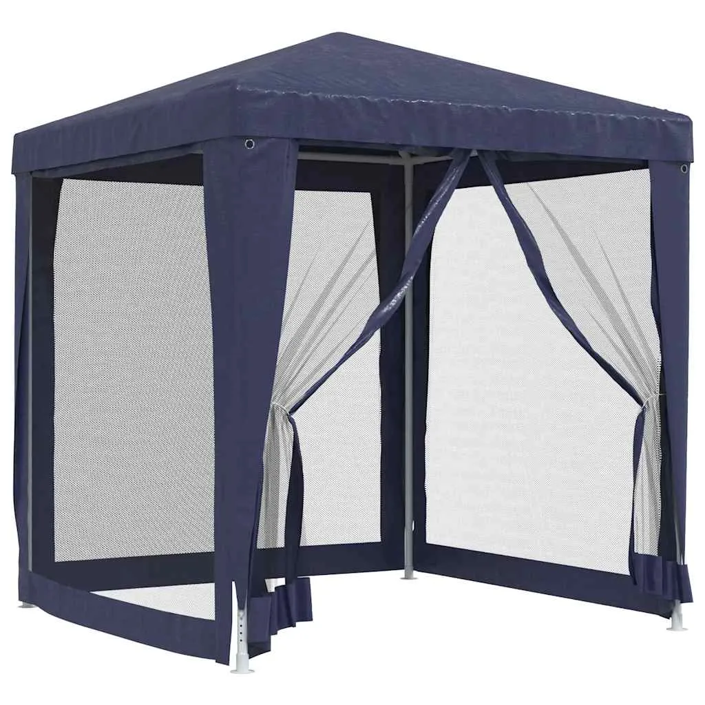 Blaues Partyzelt 200x200x240 cm mit robustem Eisenrahmen und Mesh-Seitenwänden