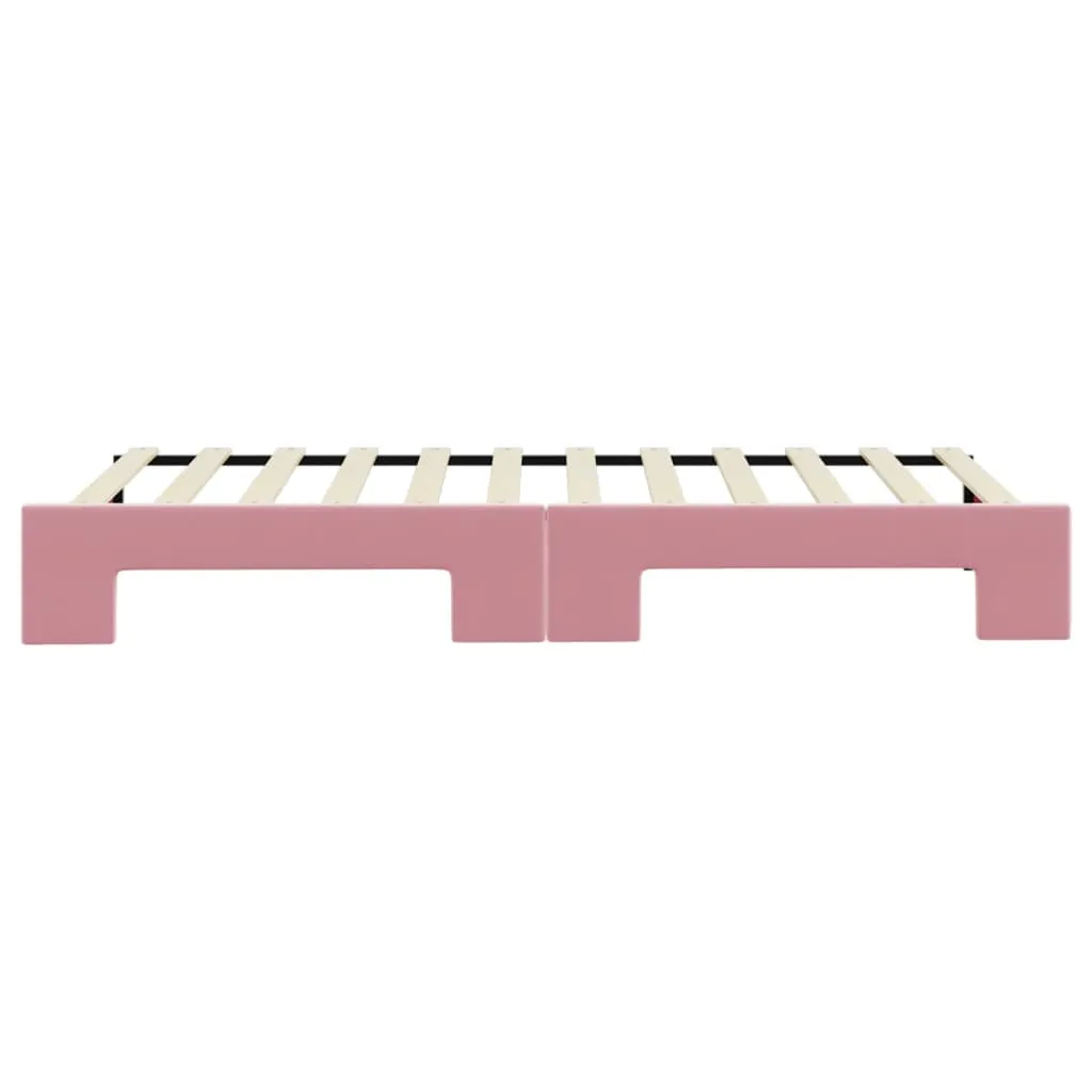Tagesbett Ausziehbar Rosa 90x200 cm Samt