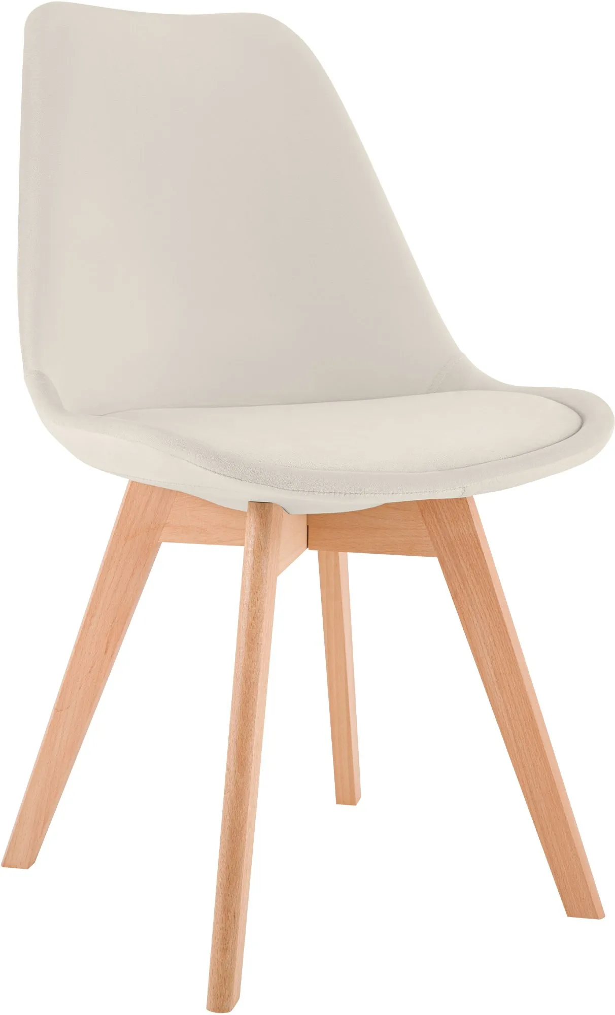 Esszimmerstuhl Linares 83x49x50 cm Beige Kunstleder