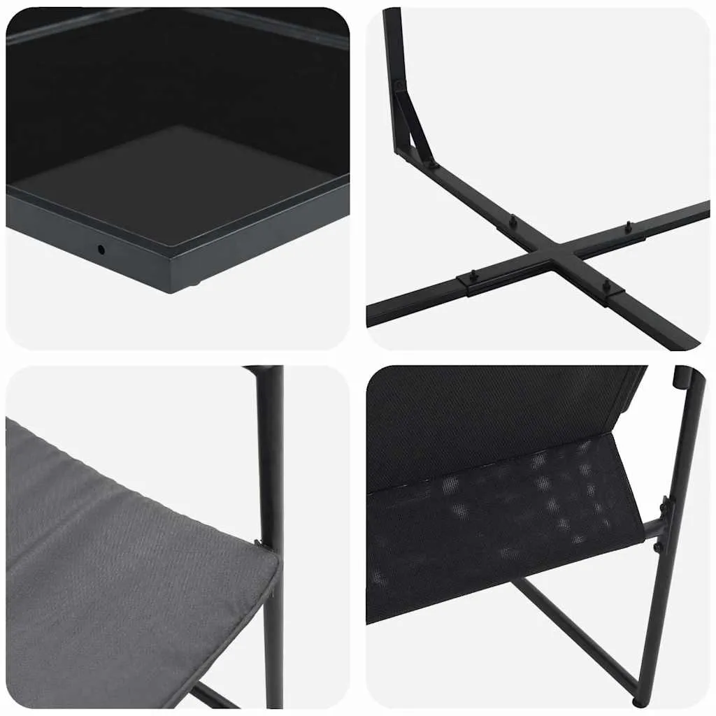 Modernes Garten-Esstisch-Set Schwarz 110x107x72 cm