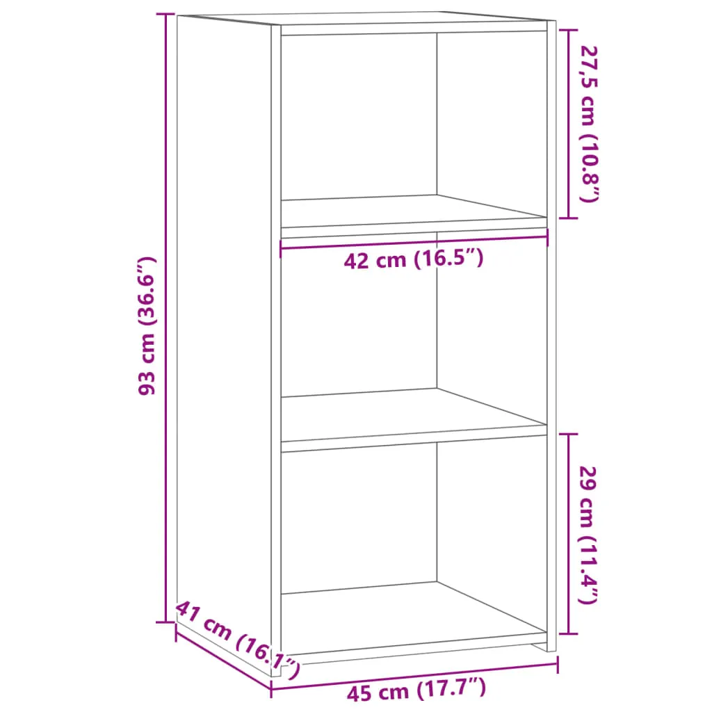 Klassisches Sideboard 45 x 41 x 93 cm in Betongrau