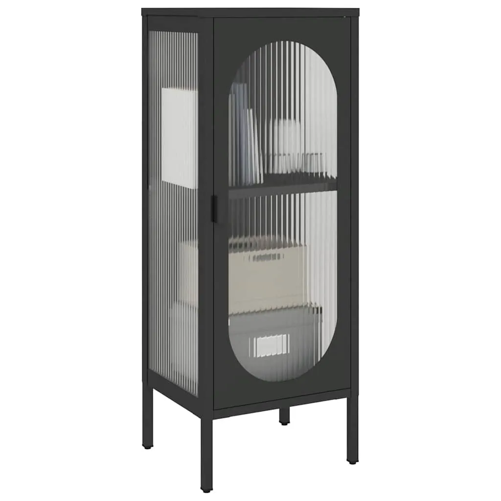 Klassisches Sideboard 40x35x105 cm Schwarz mit pulverbeschichtetem Stahl