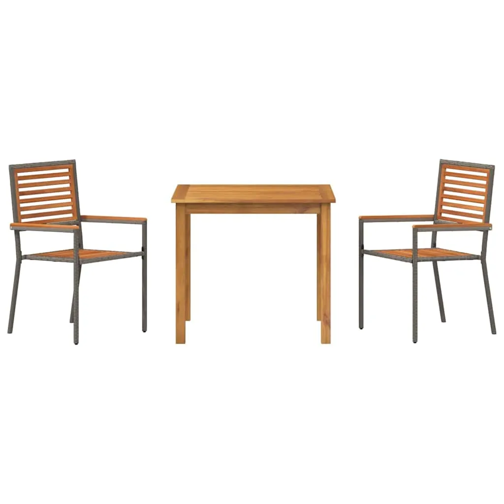 Modernes Garten-Dining-Set Echtholz 85x85x74 cm Grau