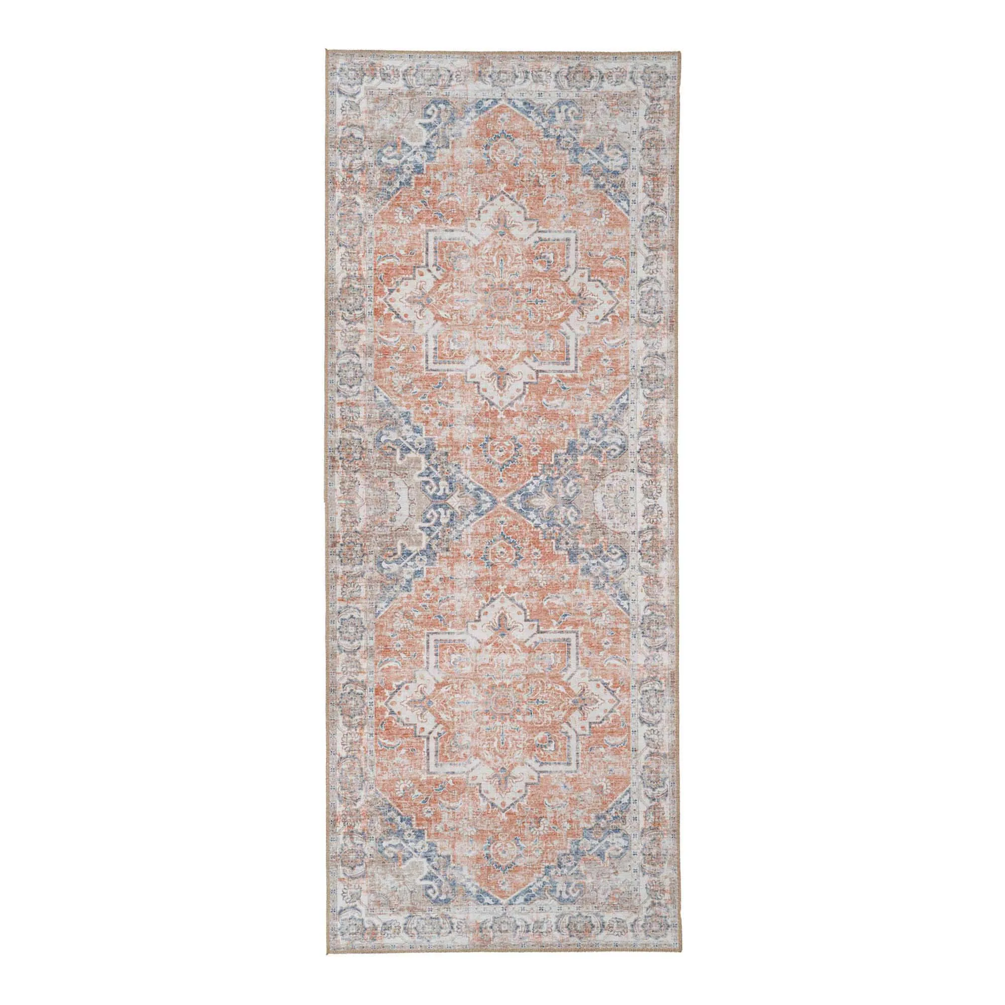 tinkaro Flurläufer Havana 200 x 80 cm Blau-Orange