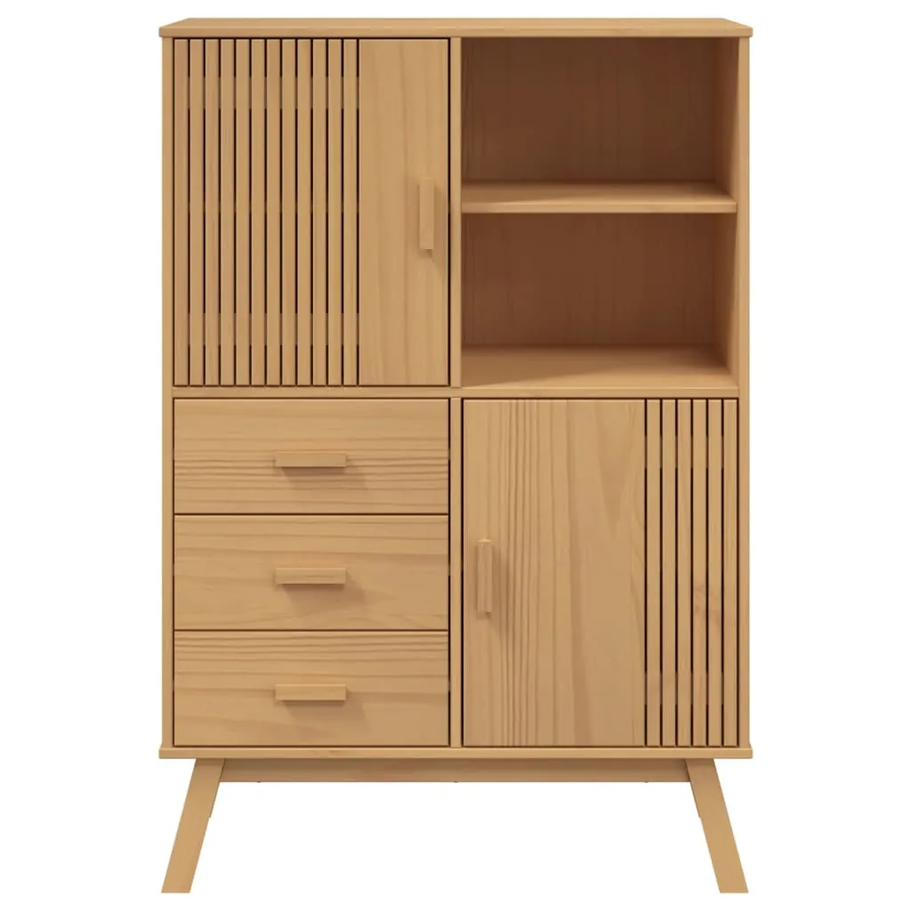 Sideboard aus massivem Kiefernholz Braun 85 x 43 x 125 cm