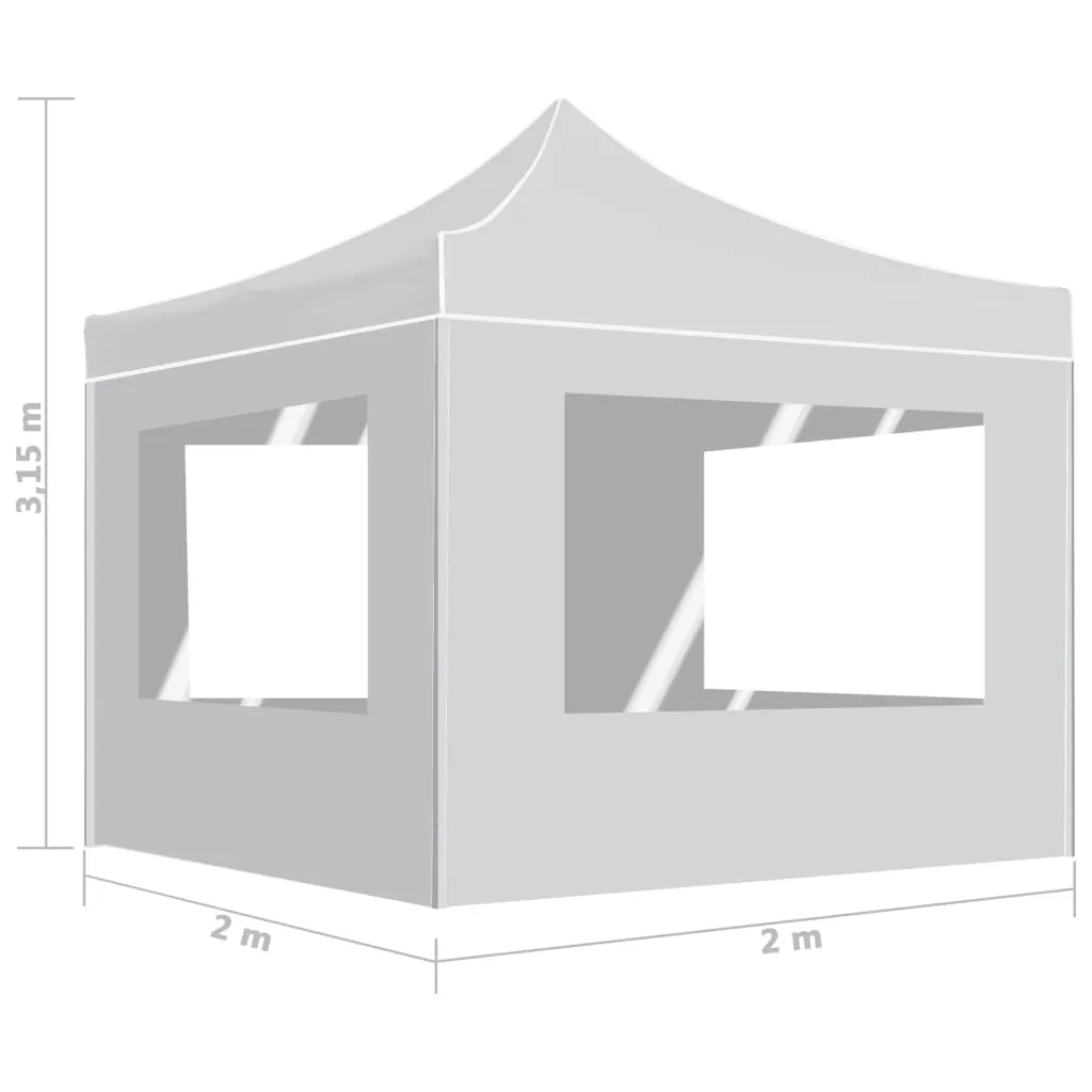 Partyzelt 2x2x3,15 m Weiß mit Aluminiumrahmen und PVC-Beschichtung