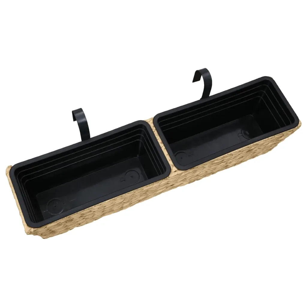 Pflanzgefäß-Set Wasserhyazinthe 80x20x18 cm mit 4 Kunststoff-Innentöpfen
