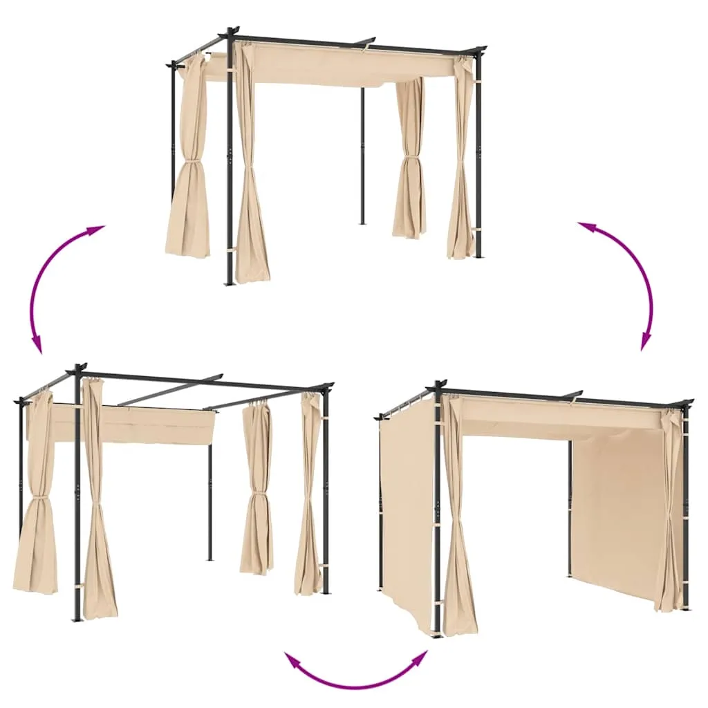 Wetterfester Pavillon Creme 3x3x2,3 m mit Stahlgestell und UV-Schutz