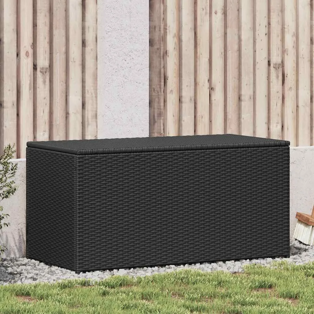 Auflagenbox Schwarz 100 x 50 x 50 cm aus Poly Rattan