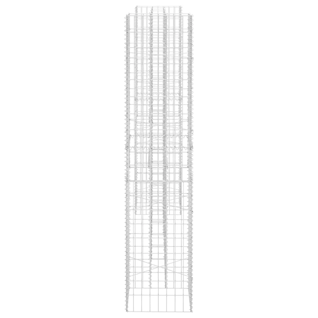 Gabionen-Pflanzgefäß 260x40x200 cm Silber aus Stahldraht