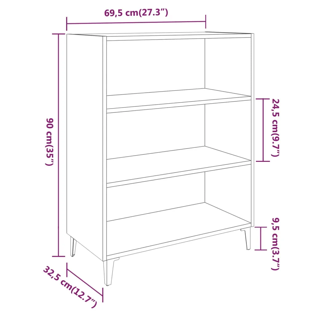 Sideboard Weiß 69,5x32,5x90 cm Holzwerkstoff