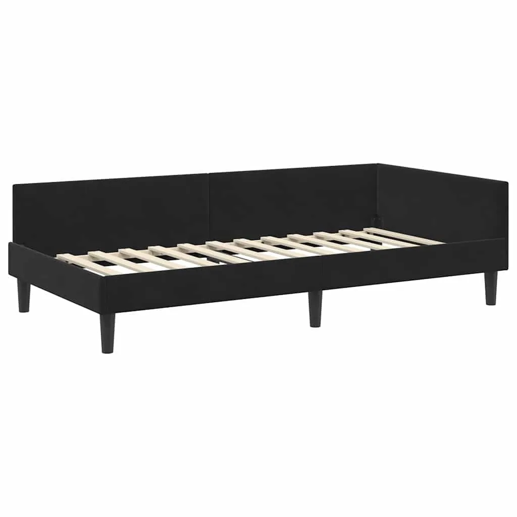 Eckbettgestell mit Matratze 204 x 94 x 57 cm Schwarz