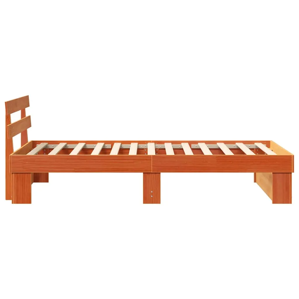 Bettrahmen Massivholz 208 x 83 x 73 cm Wachsbraun