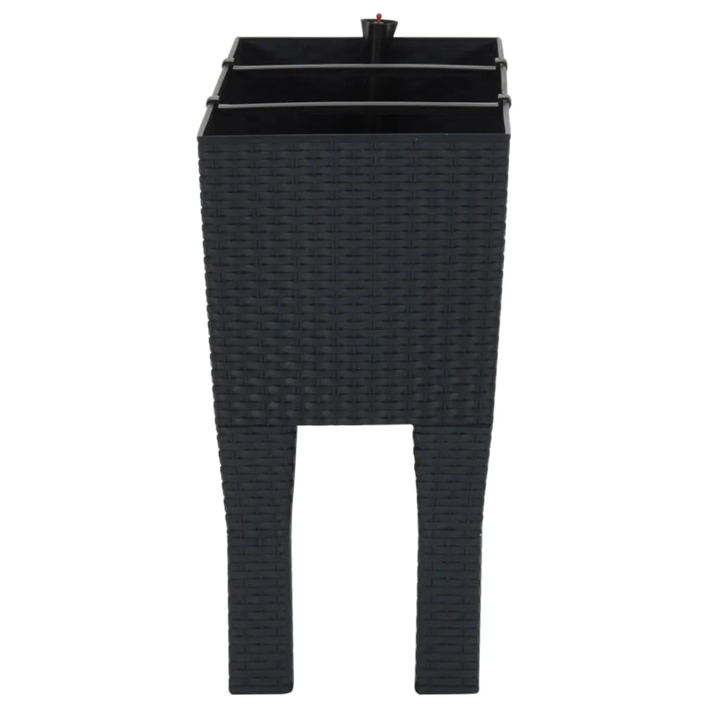 Hochbeet Pflanzkübel 60x25x46 cm Anthrazit Polypropylen Rattan-Optik