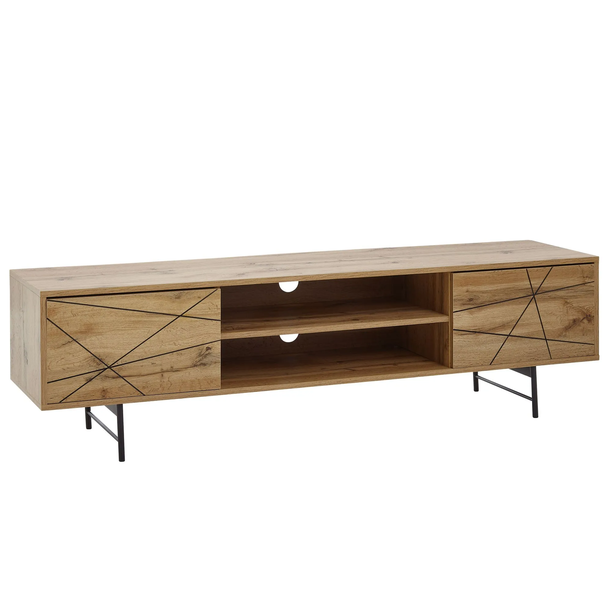 tinkaro TV-Unterschrank rechteckig LIAM Holz-Eiche Lowboard Braun tinkaro TV-Unterschrank rechteckig LIAM Holz-Eiche Lowboard Braun