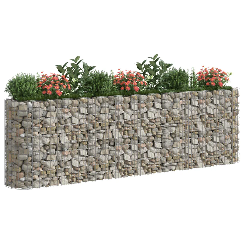Gabionen-Hochbeet 330x50x100 cm in Silber, verzinktes Eisen