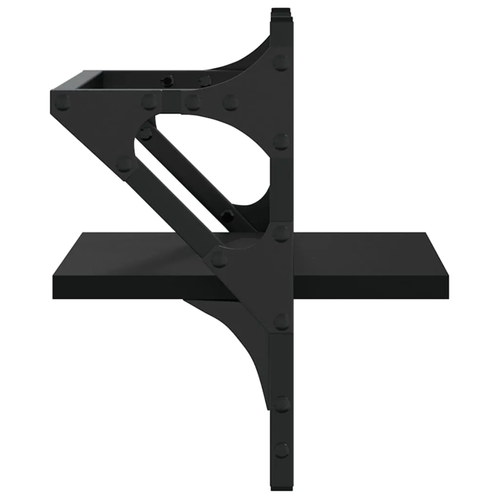 Schwarzes Wandregal 30 x 25 x 30 cm aus Holzwerkstoff