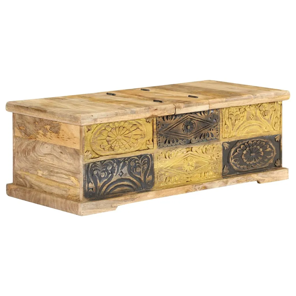 Rustikaler Couchtisch aus Vollholz 100 x 50 x 35 cm