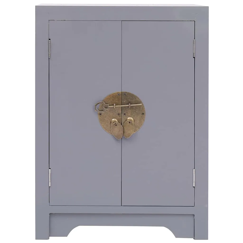 Eleganter Nachttisch Grau 38 x 28 x 52 cm im asiatischen Stil