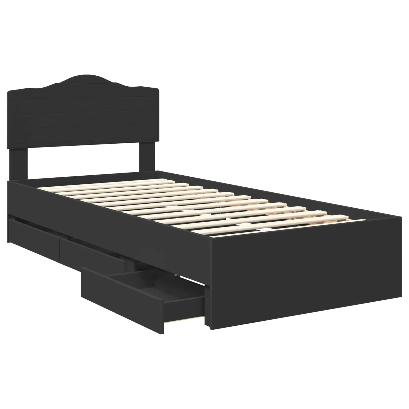Bettgestell 196 x 78 x 90 cm Schwarz