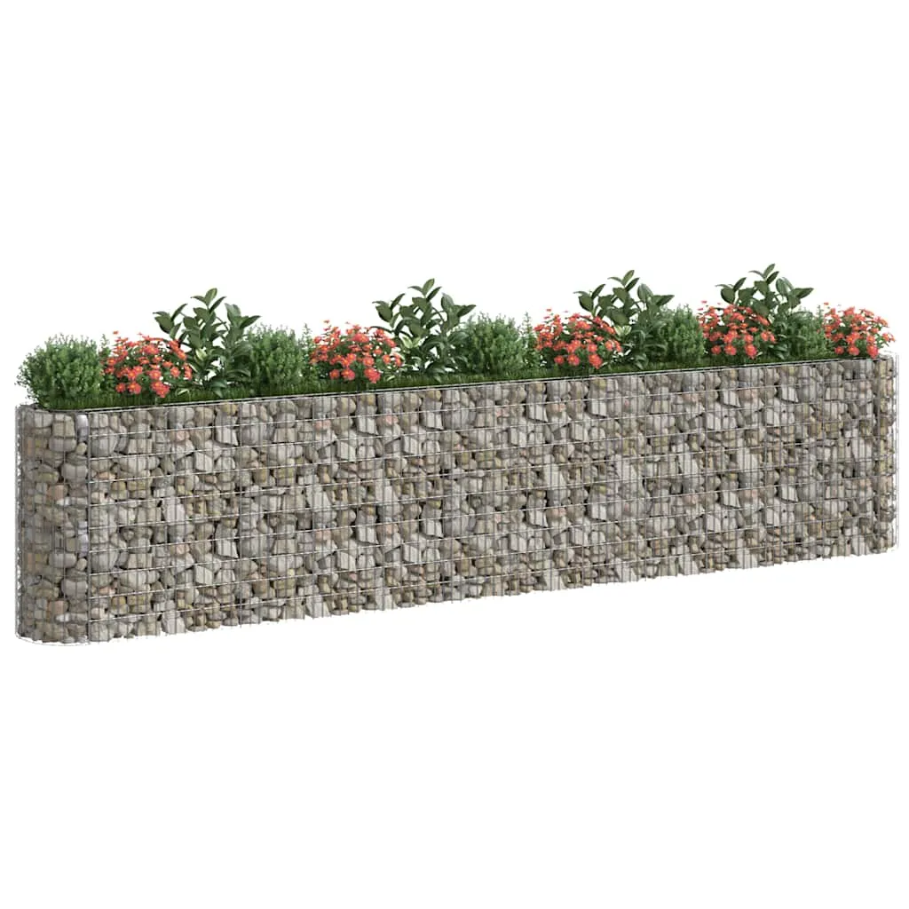 Gabionen-Hochbeet 470x50x100 cm Silber verzinktes Eisen
