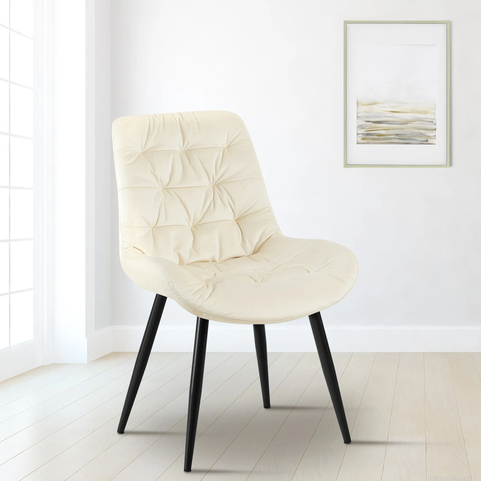 Esszimmerstuhl Rossford 85x56x63 cm Creme