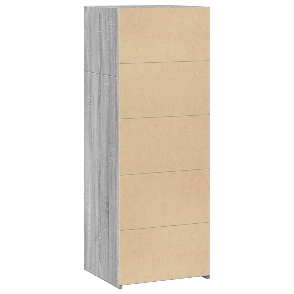 Klassisches Highboard 45 x 41 x 124 cm in Grau Sonoma aus Holzwerkstoff