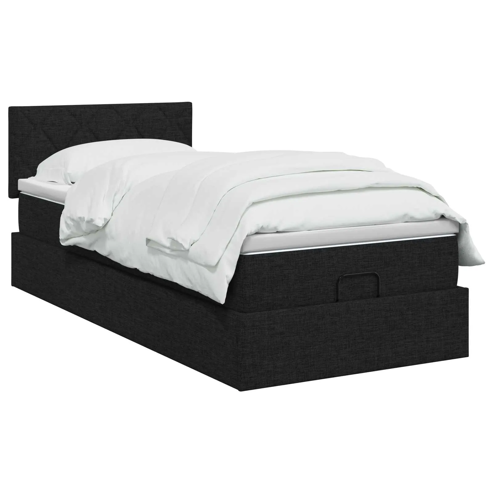 Ottomanbett mit Matratze 80x203x88 cm Schwarz