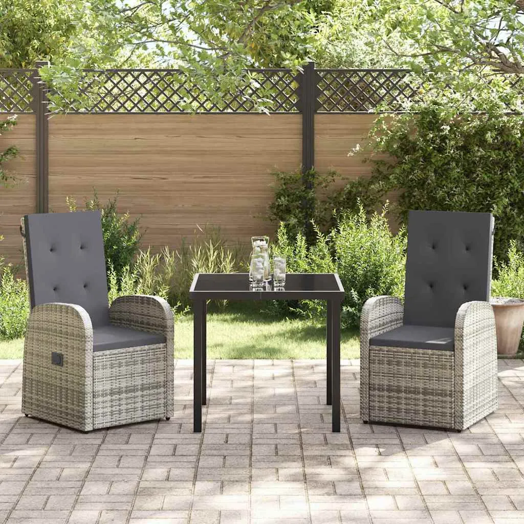 Gartentisch-Set Grau 200x80x73 cm mit 6 Stühlen 57x69x106 cm