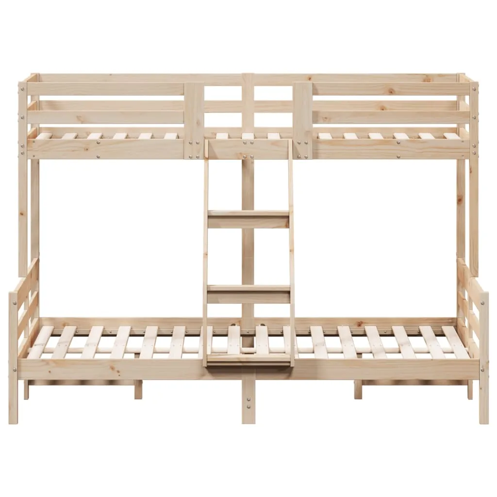 Etagenbett aus massivholz 207x145,5x145 cm naturfarben