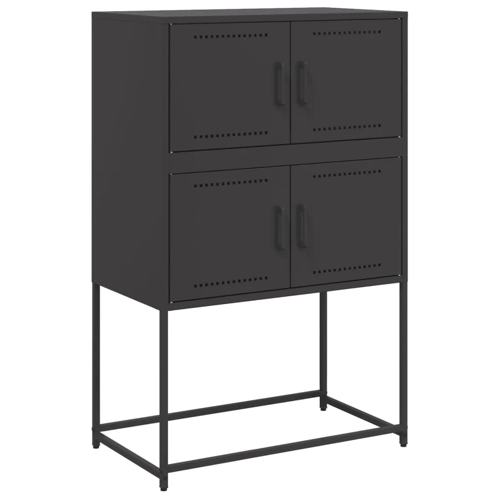 Robustes Sideboard aus Stahl 68,5 x 38,5 x 107 cm in Schwarz