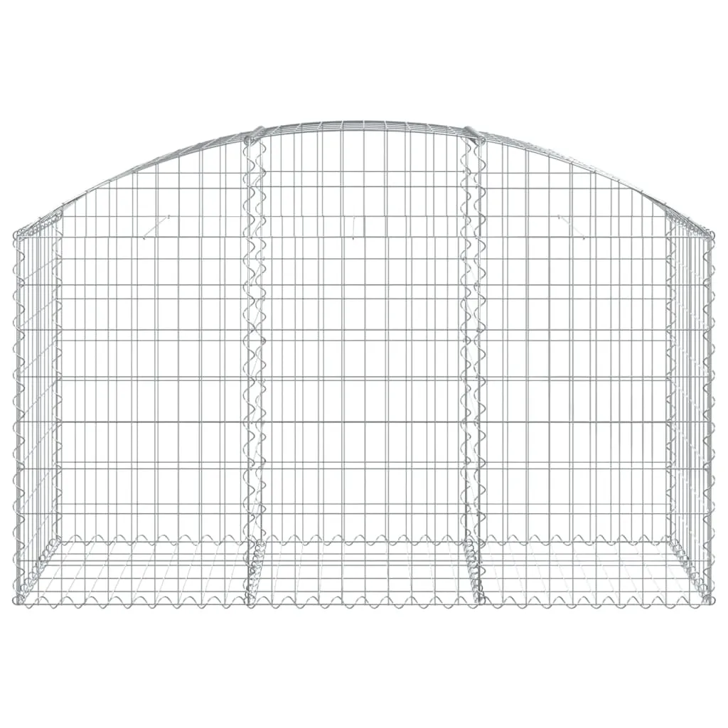 Gabionenwand Hochbogen Silber 150 x 50 x 80/100 cm verzinktes Eisen