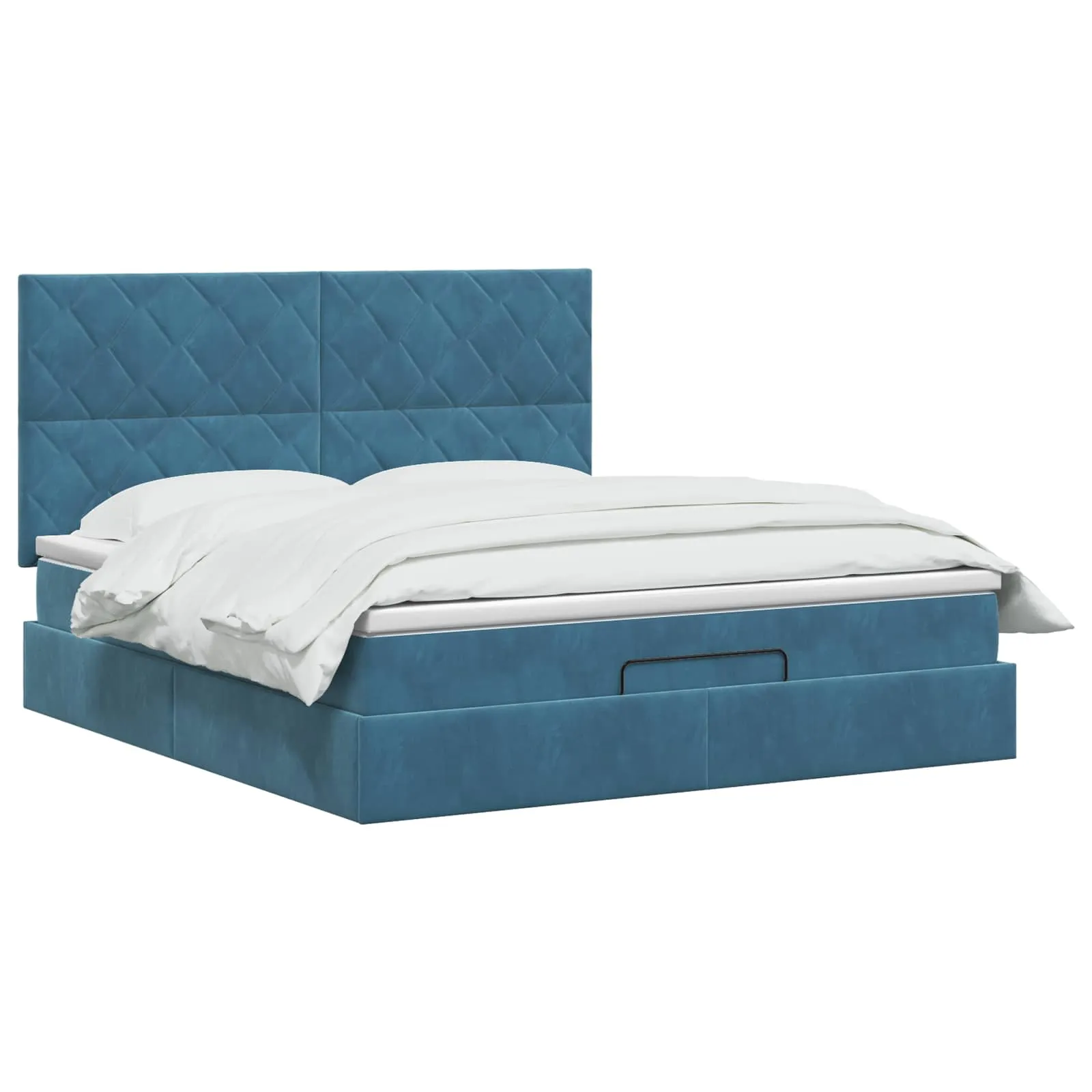 Ottoman-Bett mit Matratze 203x180x88 cm Dunkelblau