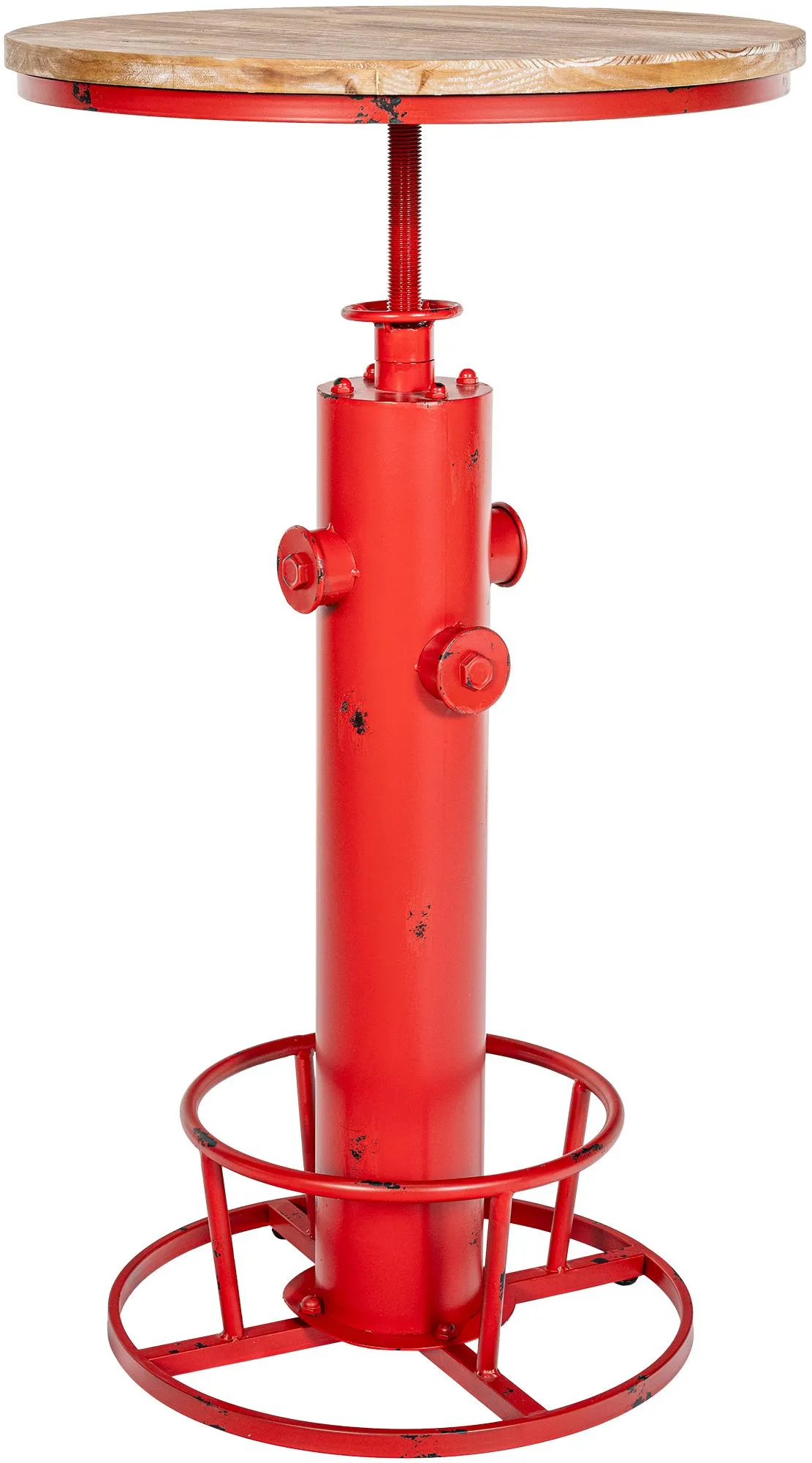 Stehtisch Ruhr Massivholz Metall 54x91-108 cm rot
