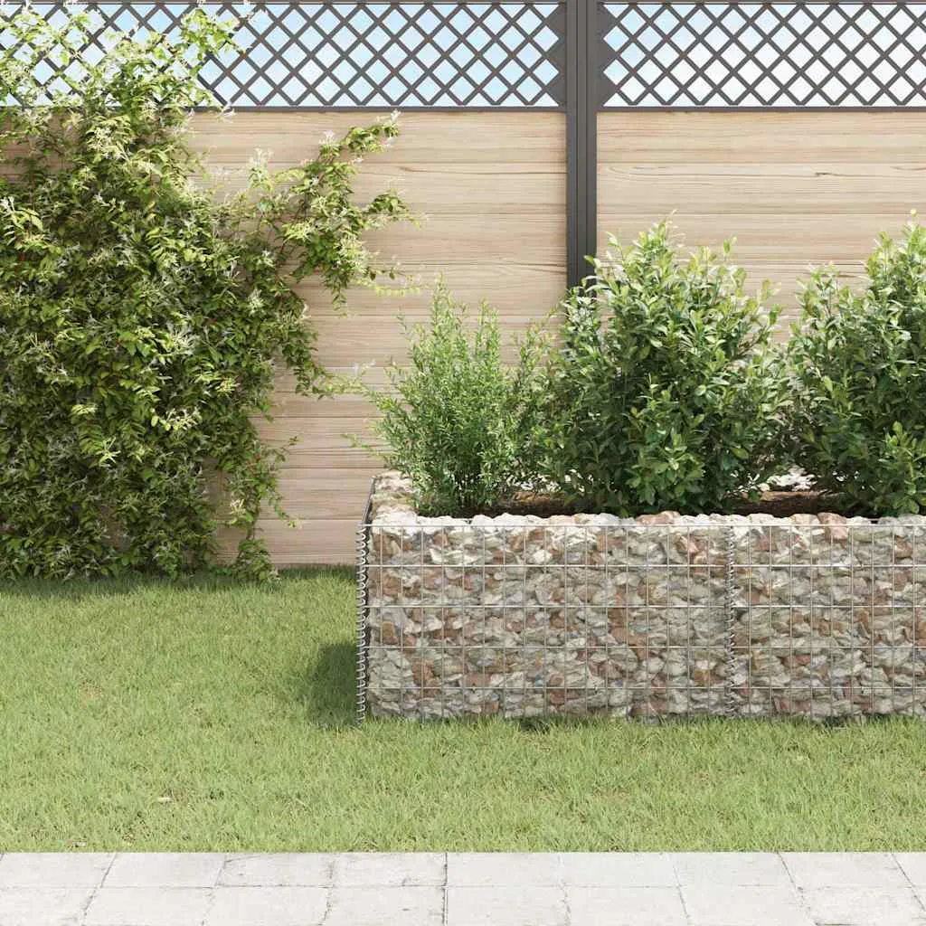 Gabionen-Hochbeet Stahl 360x90x50 cm