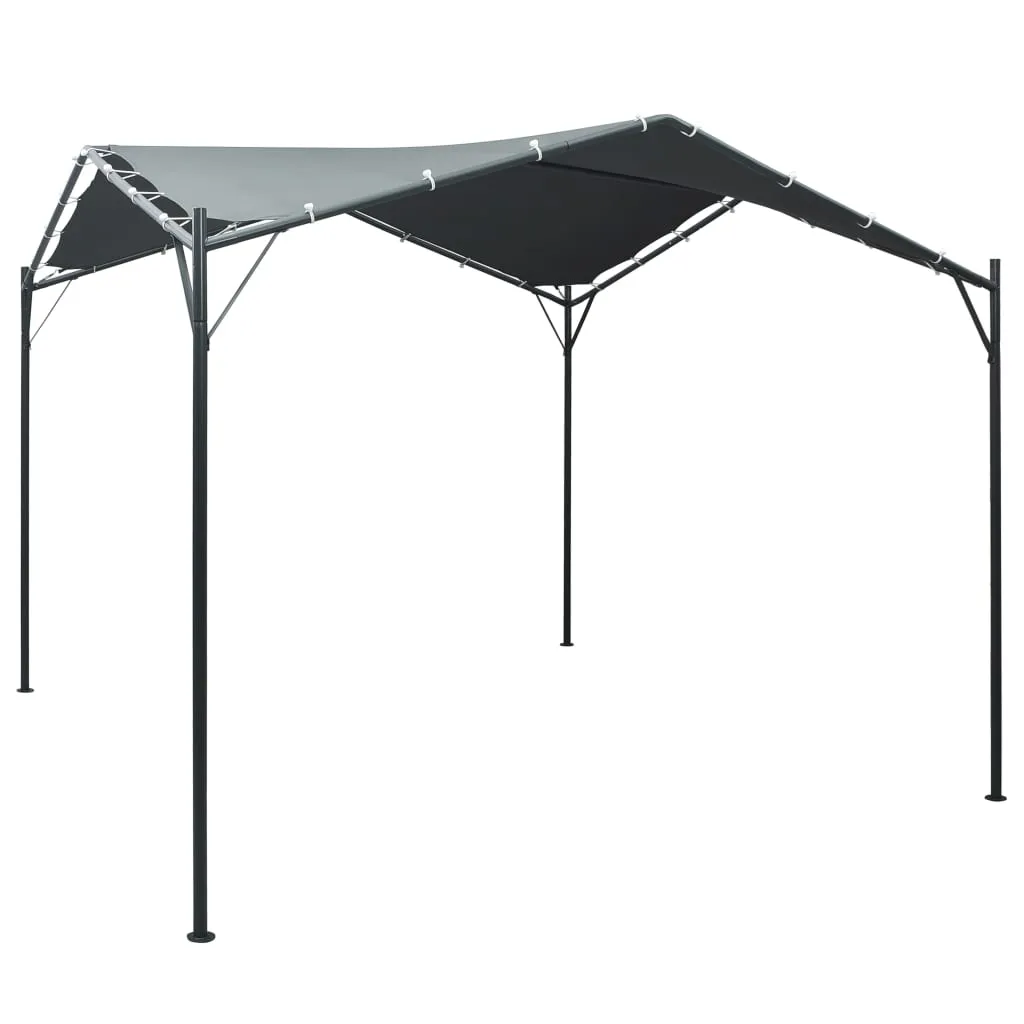 Großer Pavillon 3x3x2,6 m Anthrazit mit Stahlrahmen und Oxfordgewebe