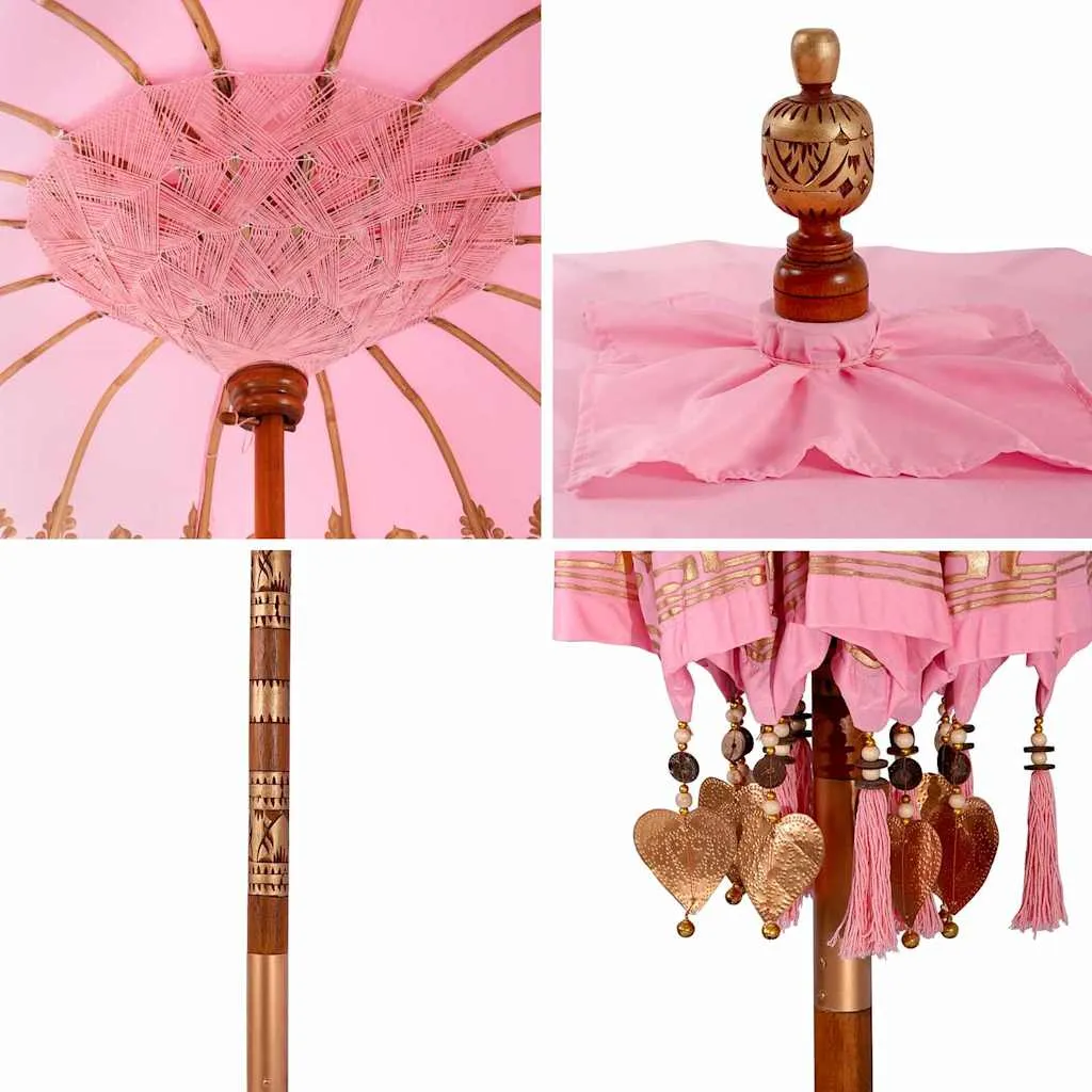 Balinesischer Sonnenschirm Rosa 185 x 185 x 260 cm