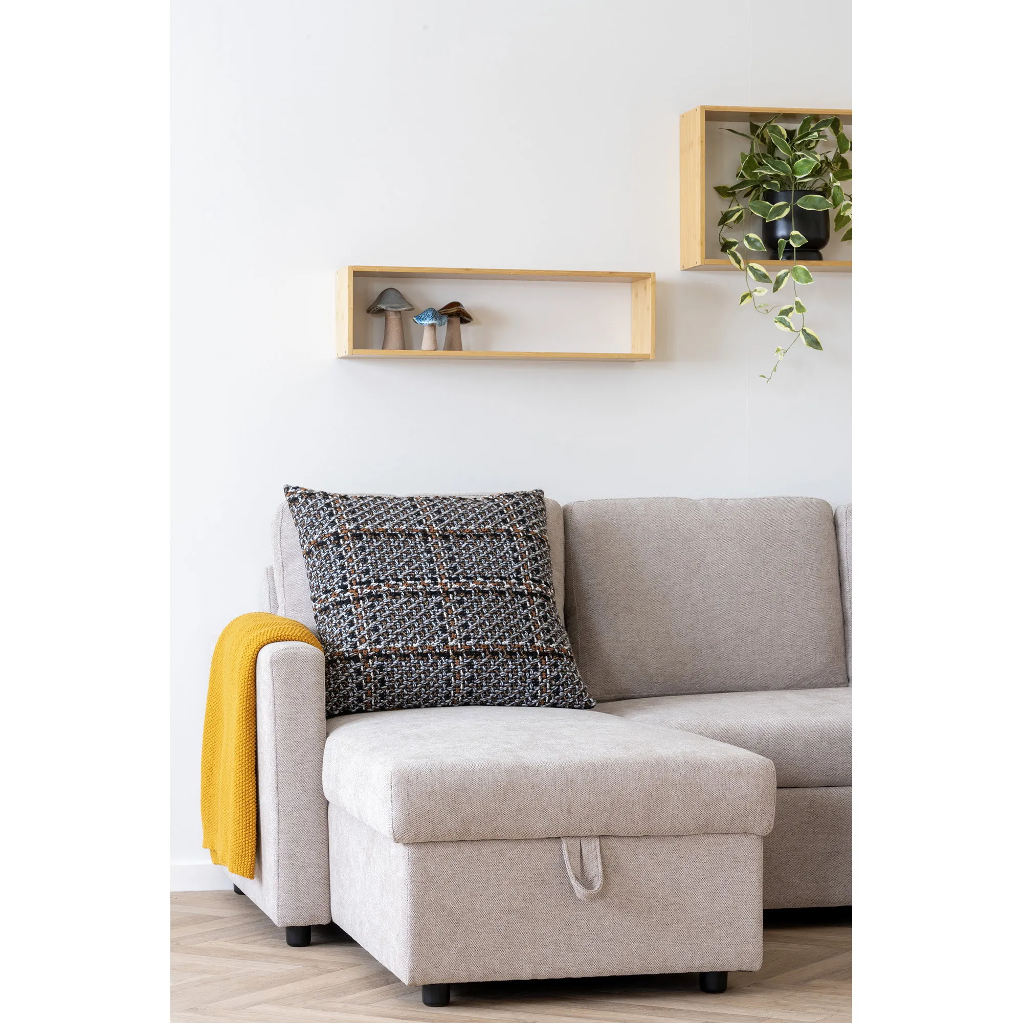 tinkaro Kissen Nara 100% Polyester Braun Mix