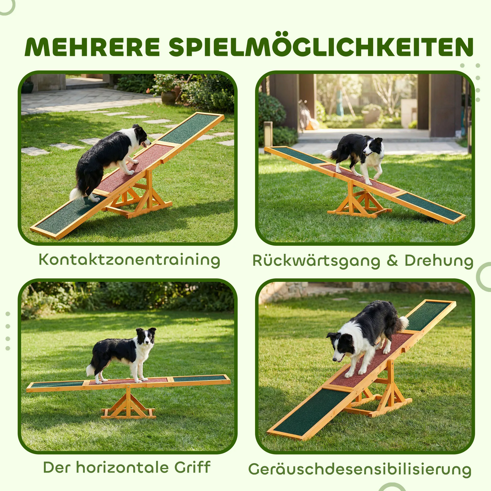 Hundewippe für Agility Training aus Tannenholz, 180 x 30 cm