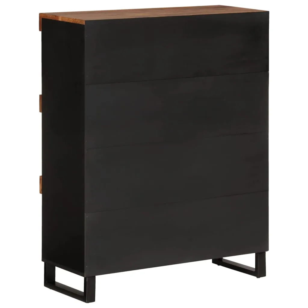 Beistellschrank Industrial Style aus Echtholz mit Eisenbeinen 85x33x107 cm