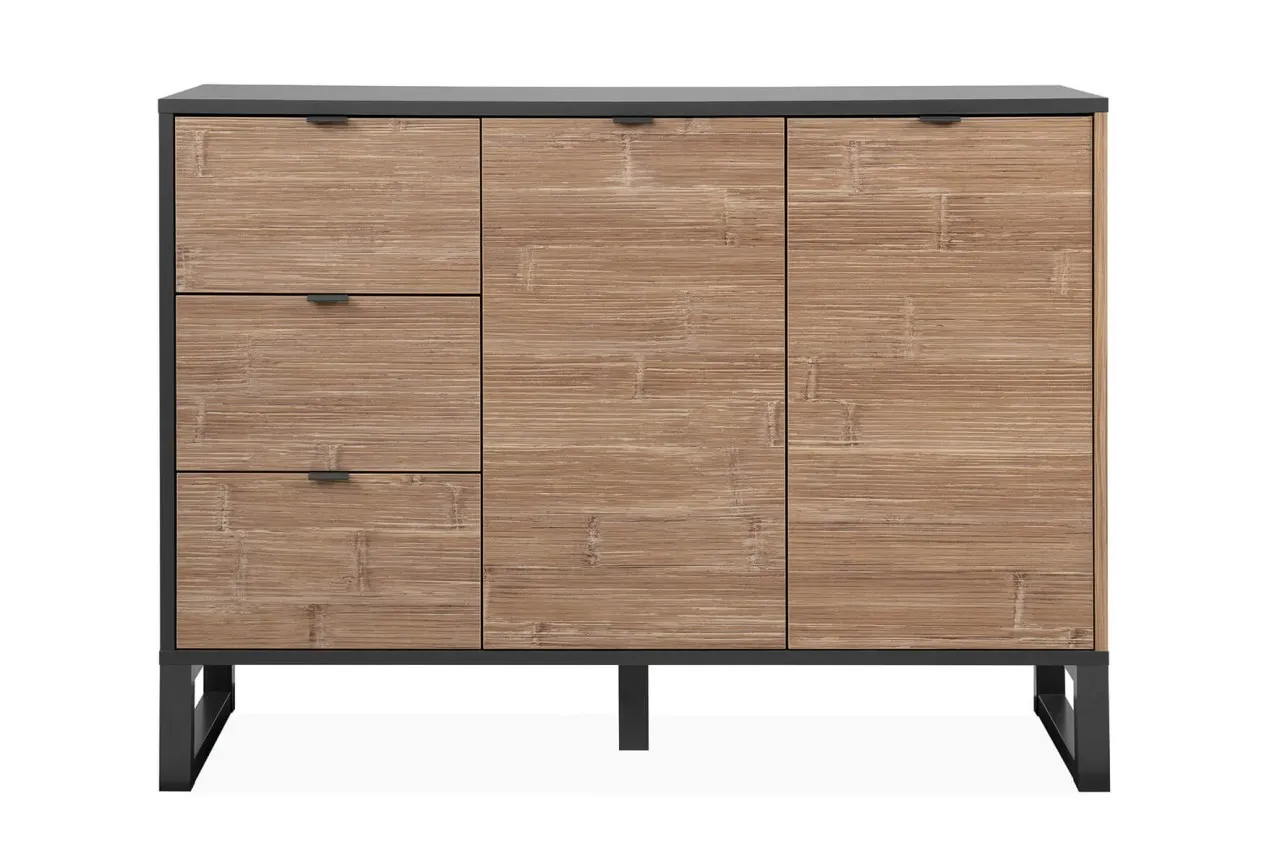 finori Kommode Sumatra Anthrazit / Bambus Sideboard Industrial Look Kommode